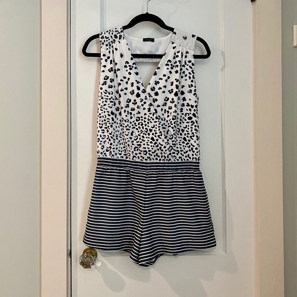 Jessica Simpson leopard and striped romper